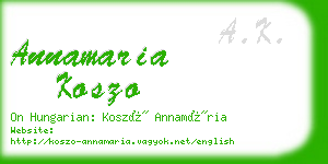 annamaria koszo business card